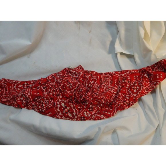 RARE Vintage 40s‎ Red Bandana Formed headscarf by SYMPHONY land girl WW2 - Picture 1 of 6